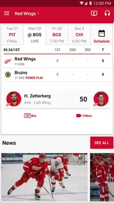 Red Wings android App screenshot 1